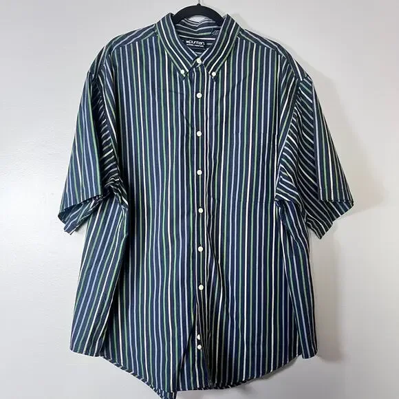 ✨Lot of 2 VTG Puritan Mens 2XL Plaid Stripe Button down Shirt Short Sleeve Y2K - Picture 2 of 13